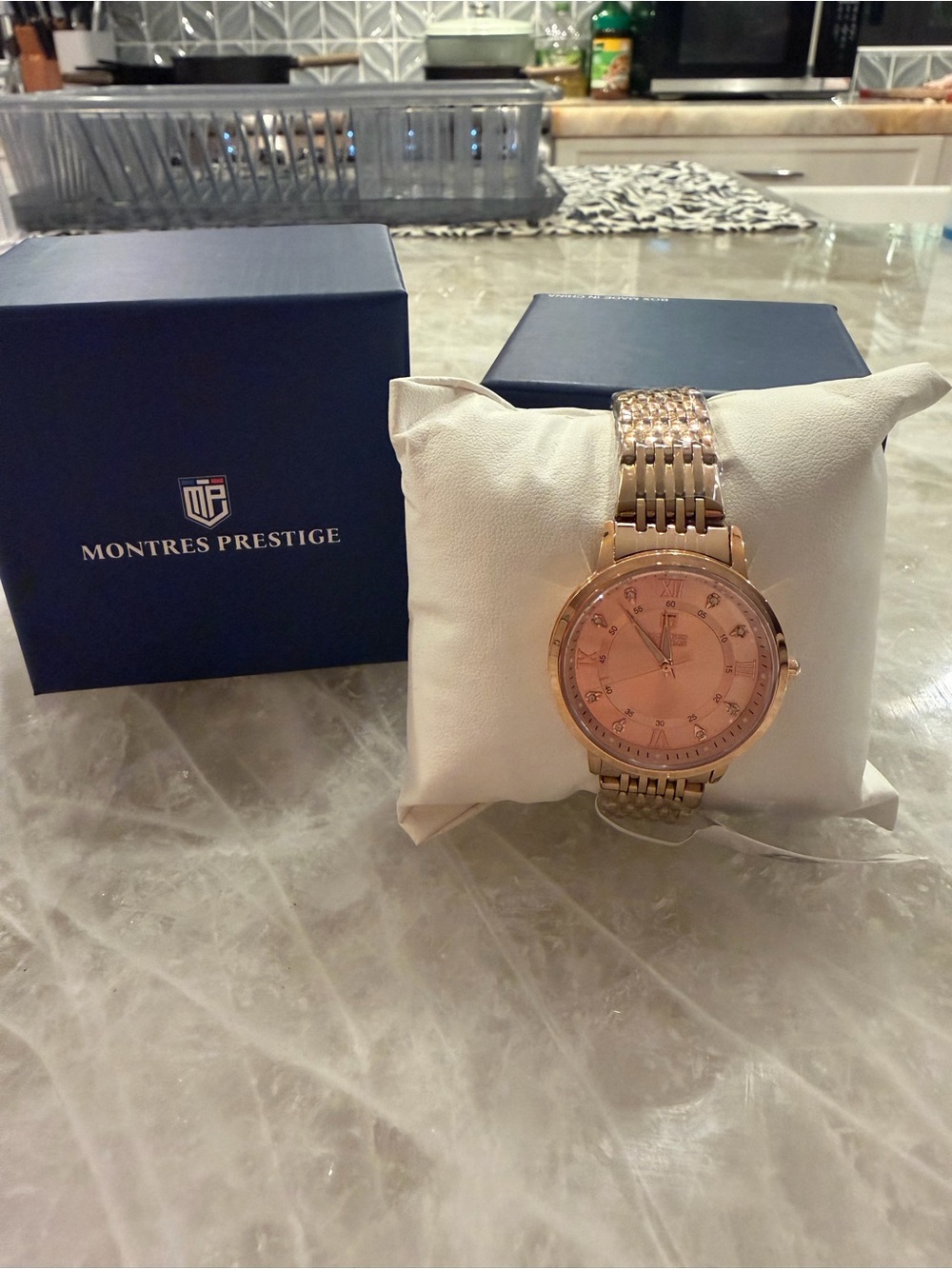 NIB Montres Prestige x Invicta Rose Gold Crystal Accent Dress Watch w/ Box